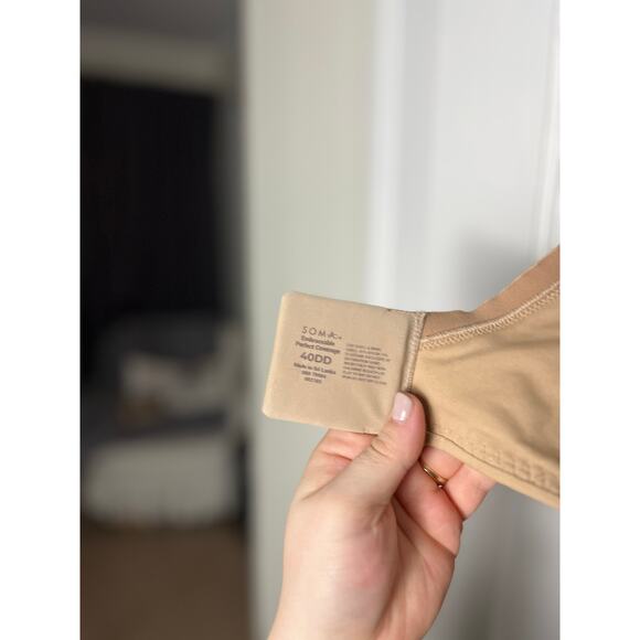 Soma Beige Lace Floral Embraceable Perfect Full Coverage Supportive Bra 40 DD - Picture 5 of 6